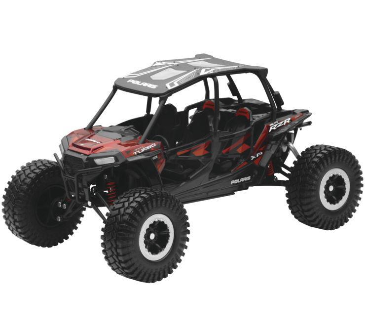 NEW RAY TOYS Polaris RZR XP 4 Turbo EPS Rock Crawler - 1:18 Scale - Titanium Metallic 57976B