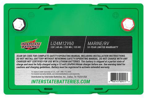 INTERSTATE BATTERY LITHIUM - 24MDC LI24M12V60