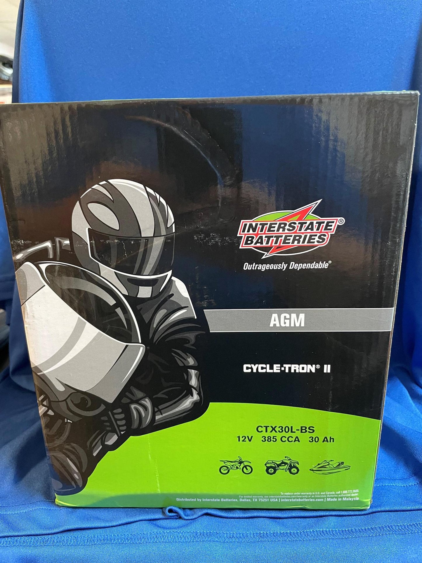 INTERSTATE BATTERY AGM CYCLE-TRON II CTX30L-BS CYIX30L-BS