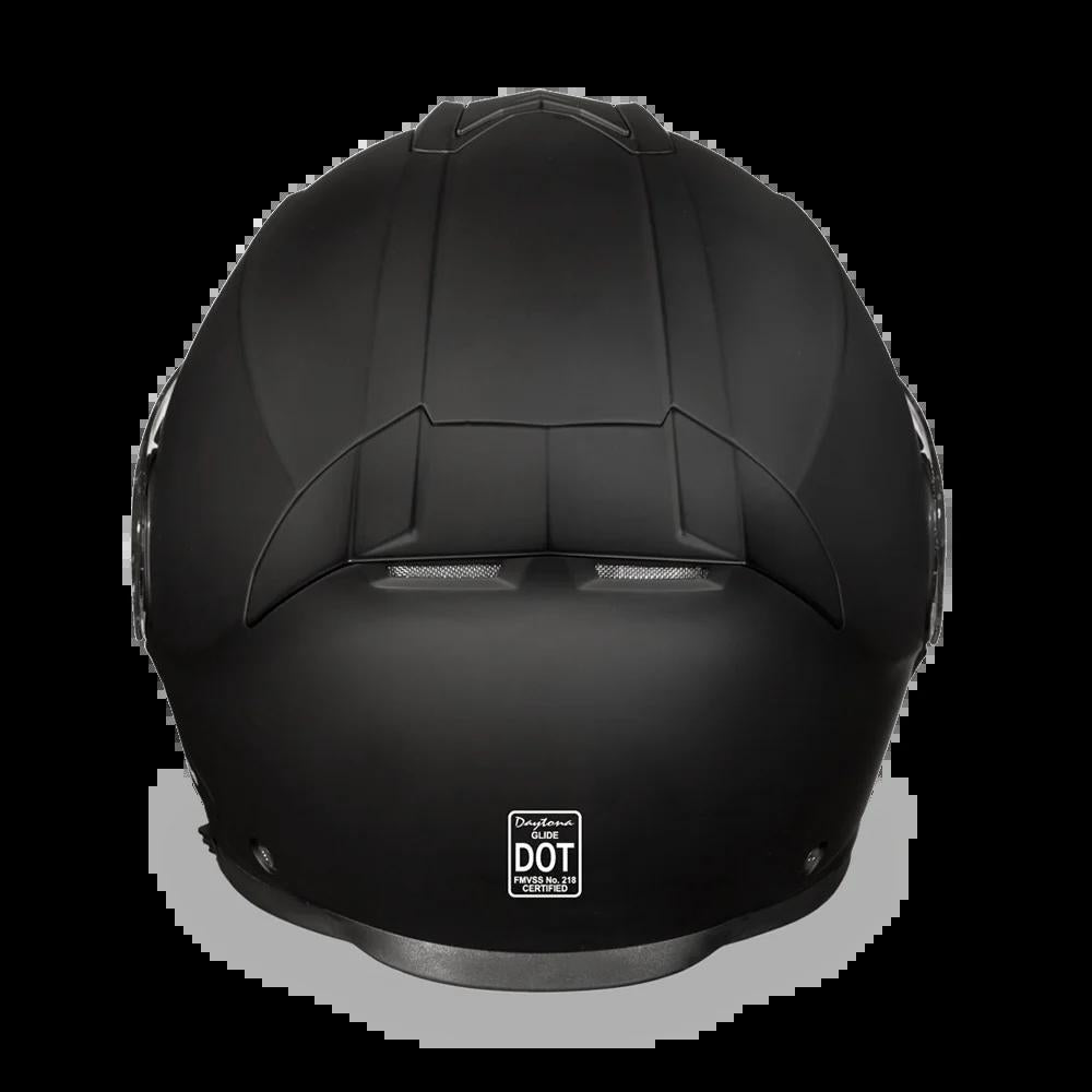 Daytona Glide Modular Motorcycle Helmet - DOT Approved, Bluetooth Ready, Dual Visor, Men/Women/Youth - Dull Black