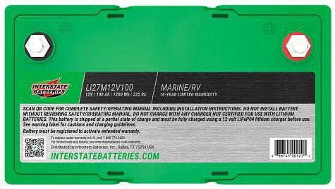 INTERSTATE BATTERY LITHIUM - 27MDC LI27M12V100