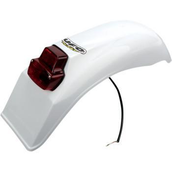 UFO Universal Enduro Rear Fender with Tail/Brake Light - White ME08026W