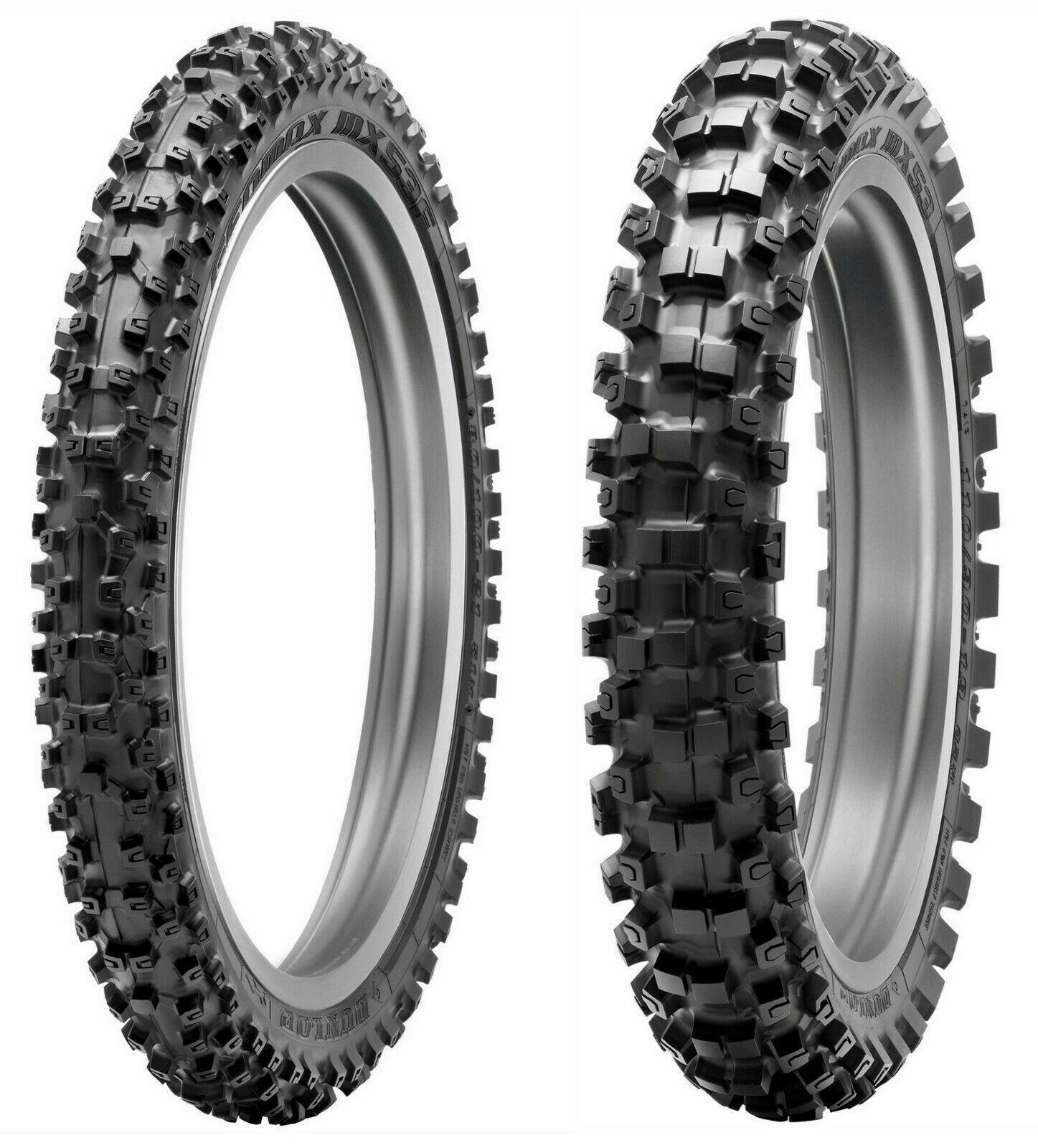 100/90/19 Front Motorcycle Tire Dunlop Geomax MX53 Rear Tire - 100/90-19 Off -Road Motorcycle Tire For Hard Pack \u0026 Intermediate Terrain 80/100-19 Dirt  Bike Tire, image size:1447x1600