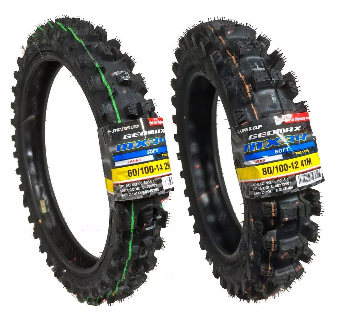 DUNLOP Geomax MX34 (SET) - FRONT 60/100-14 - 29M + REAR 80/100-12 - 41M