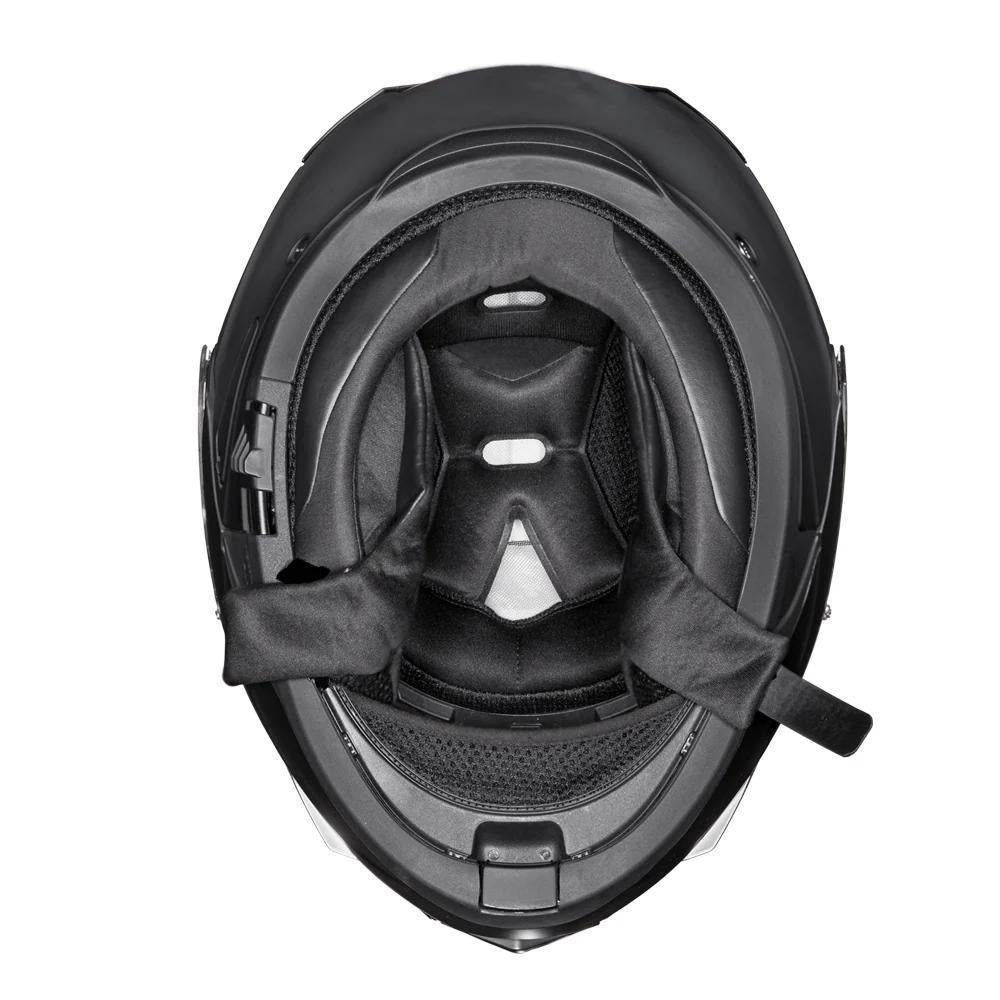 Daytona Glide Modular Motorcycle Helmet - DOT Approved, Bluetooth Ready, Dual Visor, Men/Women/Youth - Dull Black