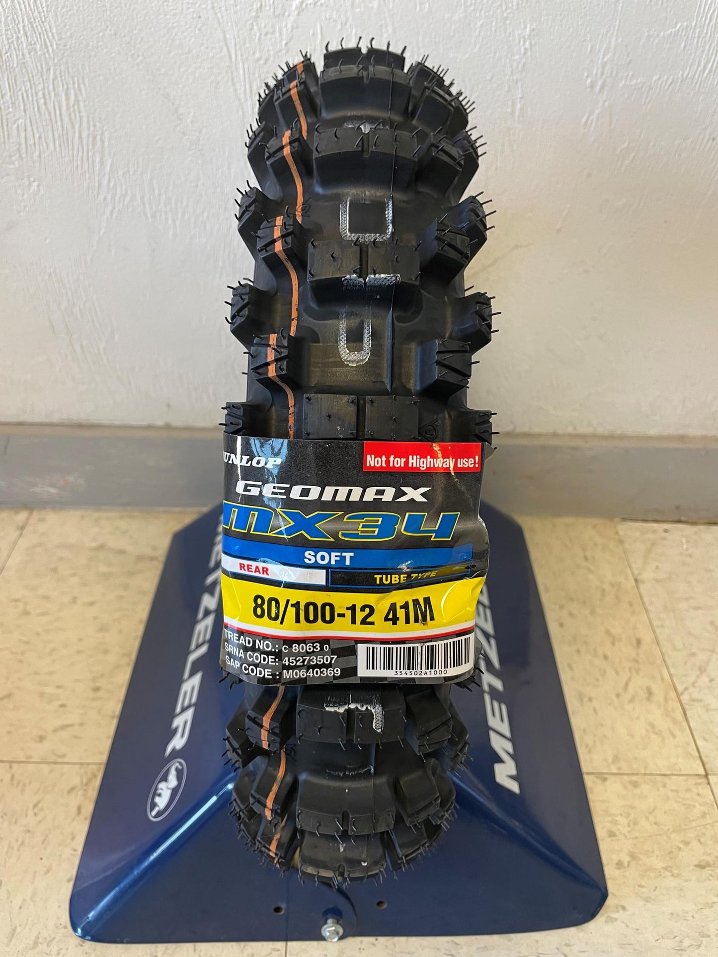 DUNLOP Tire - Geomax MX34 - Rear - 80/100-12 - 41M 45273507