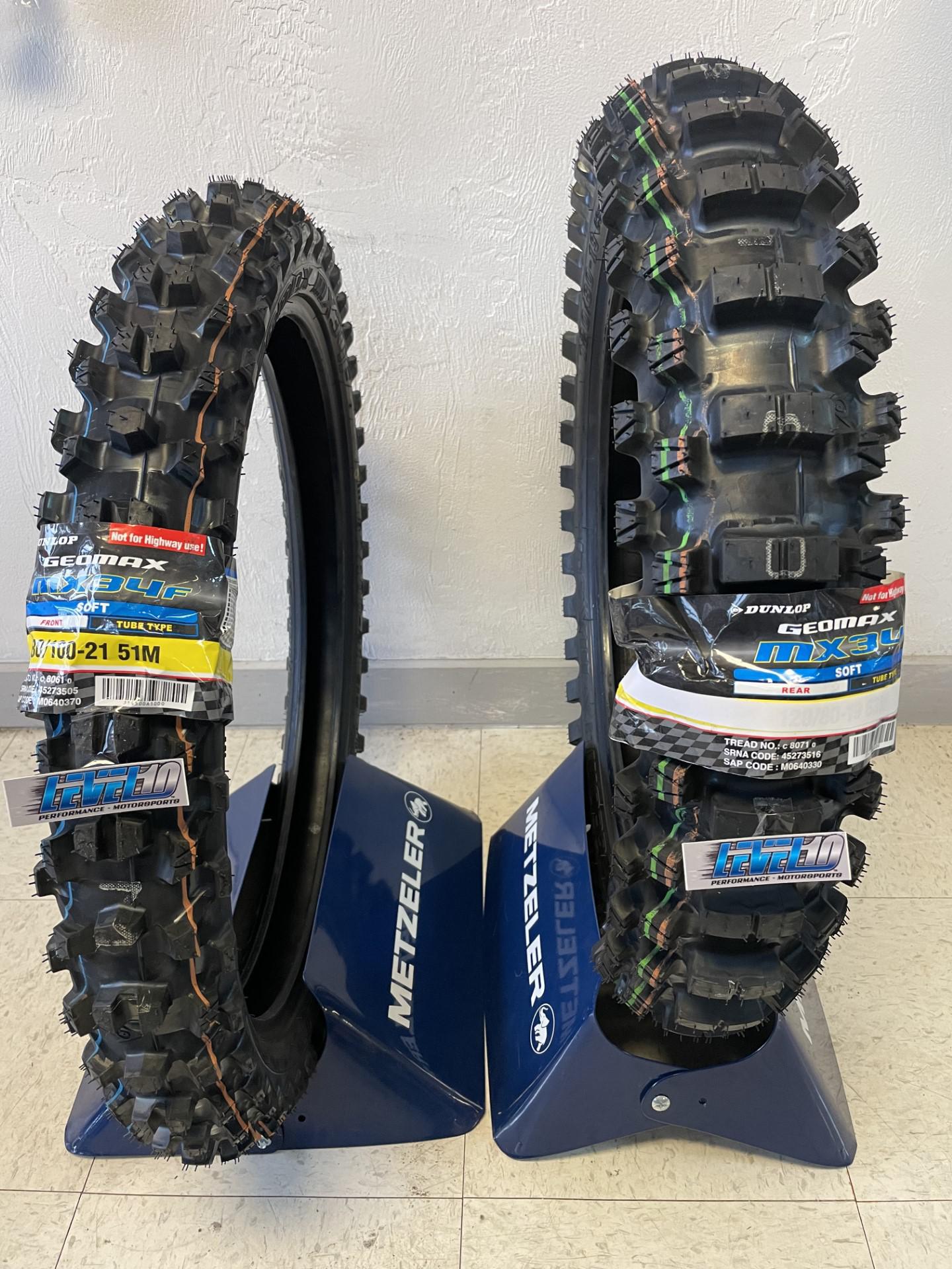 DUNLOP TIRE SET - Geomax MX34 - Front 80/100-21 & Rear - 110/90-19