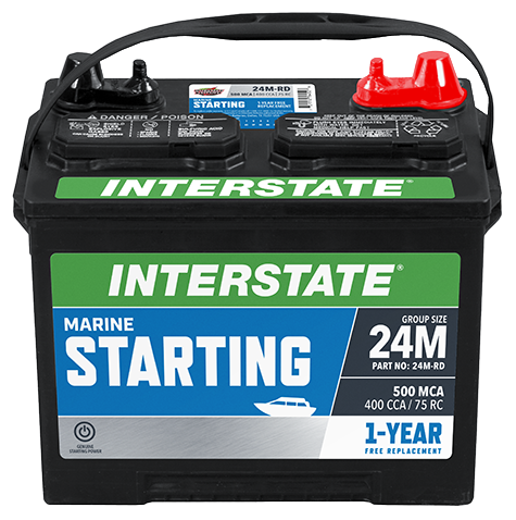 INTERSTATE MARINE STARTING BATTERY 24M-RD ( GROUP SIZE 24MS) - NO SHIPPING