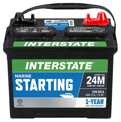 INTERSTATE MARINE STARTING BATTERY 24M-RD  ( GROUP SIZE 24MS) - NO SHIPPING