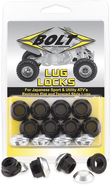 BOLT LUG-LOCKS BLACK - JAPANESE SPORT & UTILITY ATV's 2005-LUG.B