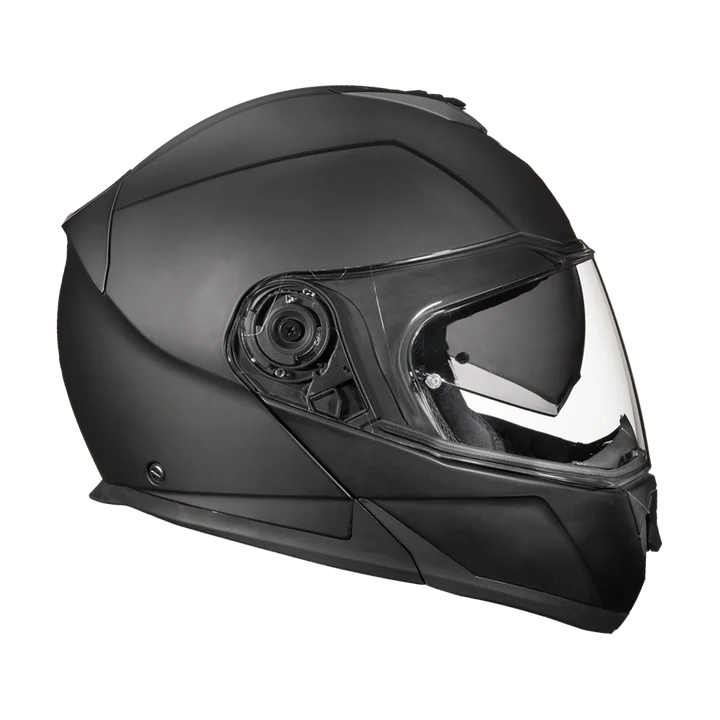 Daytona Glide Modular Motorcycle Helmet - DOT Approved, Bluetooth Ready, Dual Visor, Men/Women/Youth - Dull Black