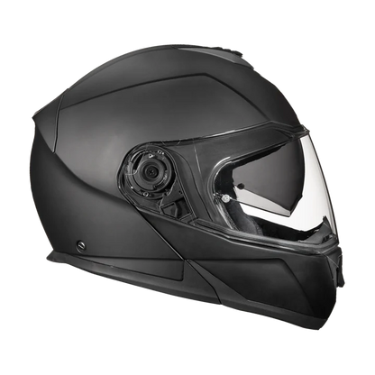 Daytona Glide Modular Motorcycle Helmet - DOT Approved, Bluetooth Ready, Dual Visor, Men/Women/Youth - Dull Black
