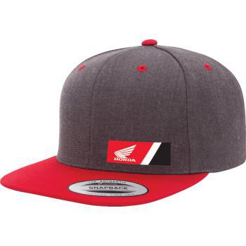 FACTORY EFFEX Honda Wedge Snapback Hat - Heather Gray/Red   27-86300