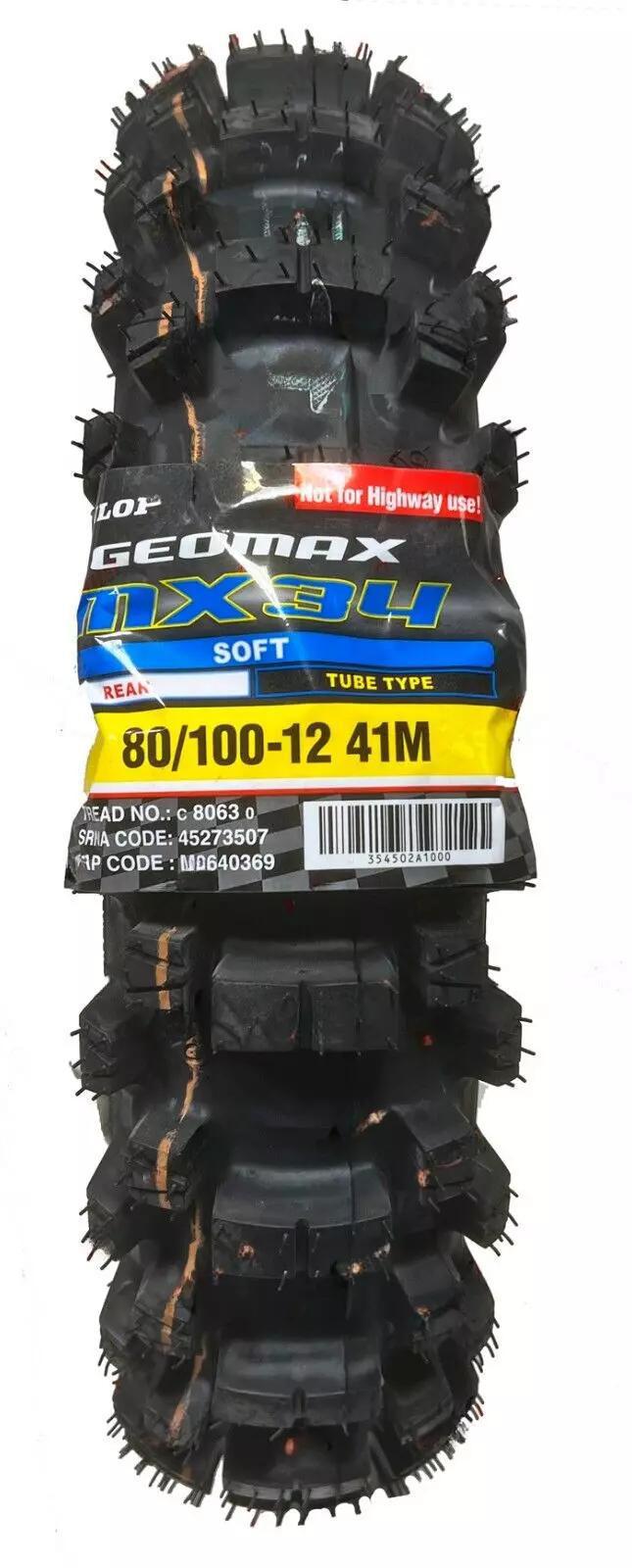 DUNLOP MX34 Front 60/100-14 Rear 80/100-12 Tire Set