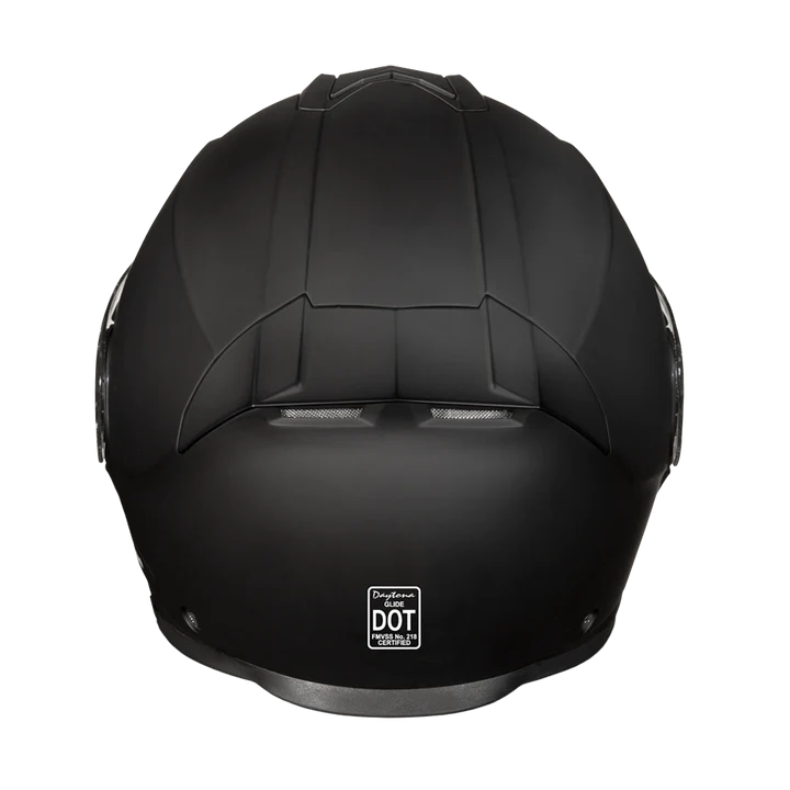 Daytona Glide Modular Motorcycle Helmet - DOT Approved, Bluetooth Ready, Dual Visor, Men/Women/Youth - Dull Black