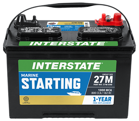 INTERSTATE BATTERY 27M-XHD MARINE CRANKING 800 CCA 1000 MCA