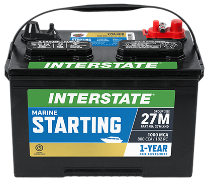 INTERSTATE BATTERY 27M-XHD MARINE CRANKING 800 CCA 1000 MCA