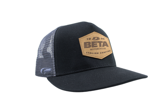 Beta Motorcycles Black Leather Patch Hat   AB-31143