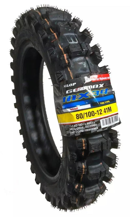 DUNLOP MX34 Front 60/100-14 Rear 80/100-12 Tire Set