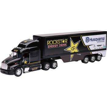 NEW RAY TOYS Peterbilt Rockstar Husqvarna Factory Race Team Truck - 1:32 Scale - Black/Yellow   10963