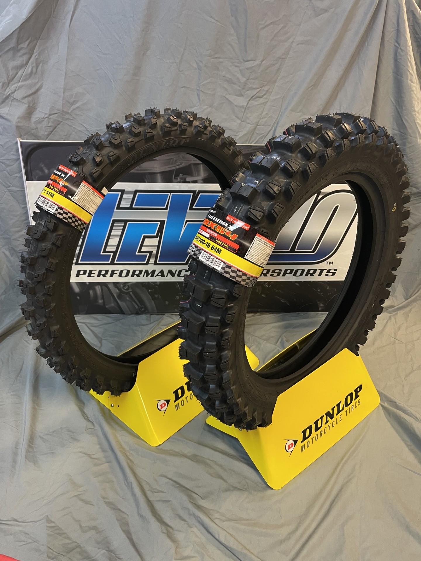 DUNLOP Tire - Geomax MX54 Front - 80/100-21 + Rear - 110/100-18 (TIRE SET)
