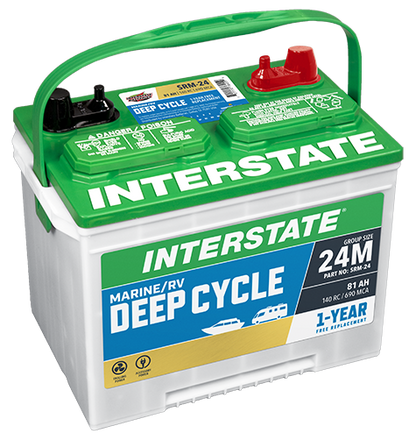 INTERSTATE BATTERY SRM-24 MARINE/RV DEEP CYCLE  CCA 550 MCA 690 RC 140 HD24MDC-1 (GROUP SIZE 24MDC)