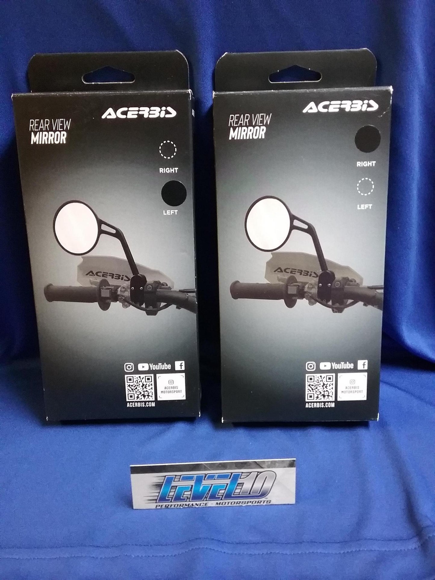 ACERBIS LEFT & RIGHT SIDE MOTORCYCLE SIDE MIRRORS