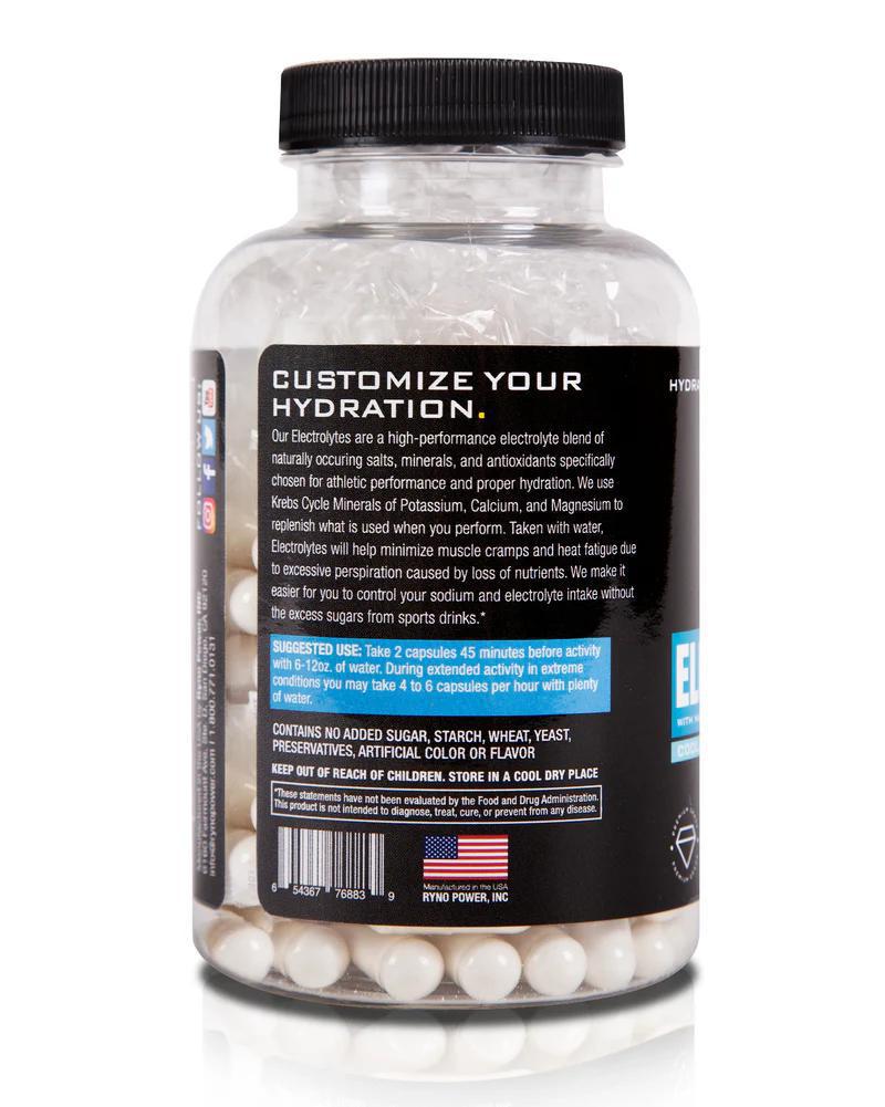 RYNO POWER Electrolyte Capsules - 100 ct. Bottle   ELE883