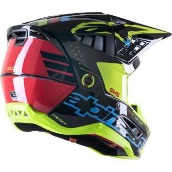 ALPINESTARS SM5 Helmet - Action - Gloss Black/Blue/Fluo Yellow  8306122-1757