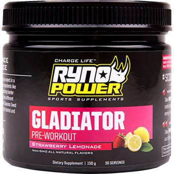 RYNO POWER Gladiator Pre-Workout Drink Mix - Tub - Strawberry Lemonade   GLAD-TUB