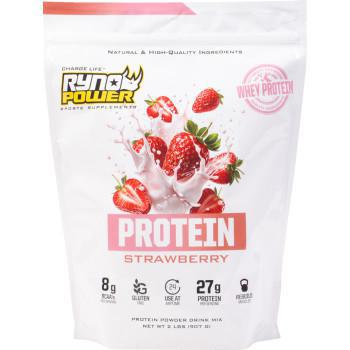 RYNO POWER Protein Premium Whey Powder - Strawberry