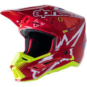 ALPINESTARS SM5 Helmet - Action - Red/White/Fluo Yellow - Large 8306122-3325-LG