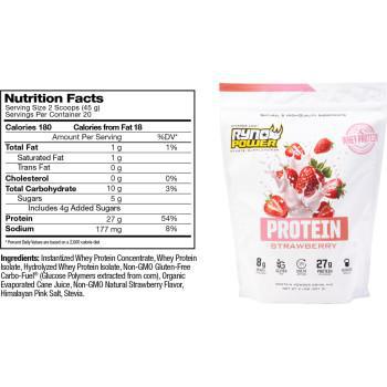 RYNO POWER Protein Premium Whey Powder - Strawberry