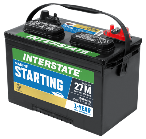 INTERSTATE BATTERY 27M-XHD MARINE CRANKING 800 CCA 1000 MCA