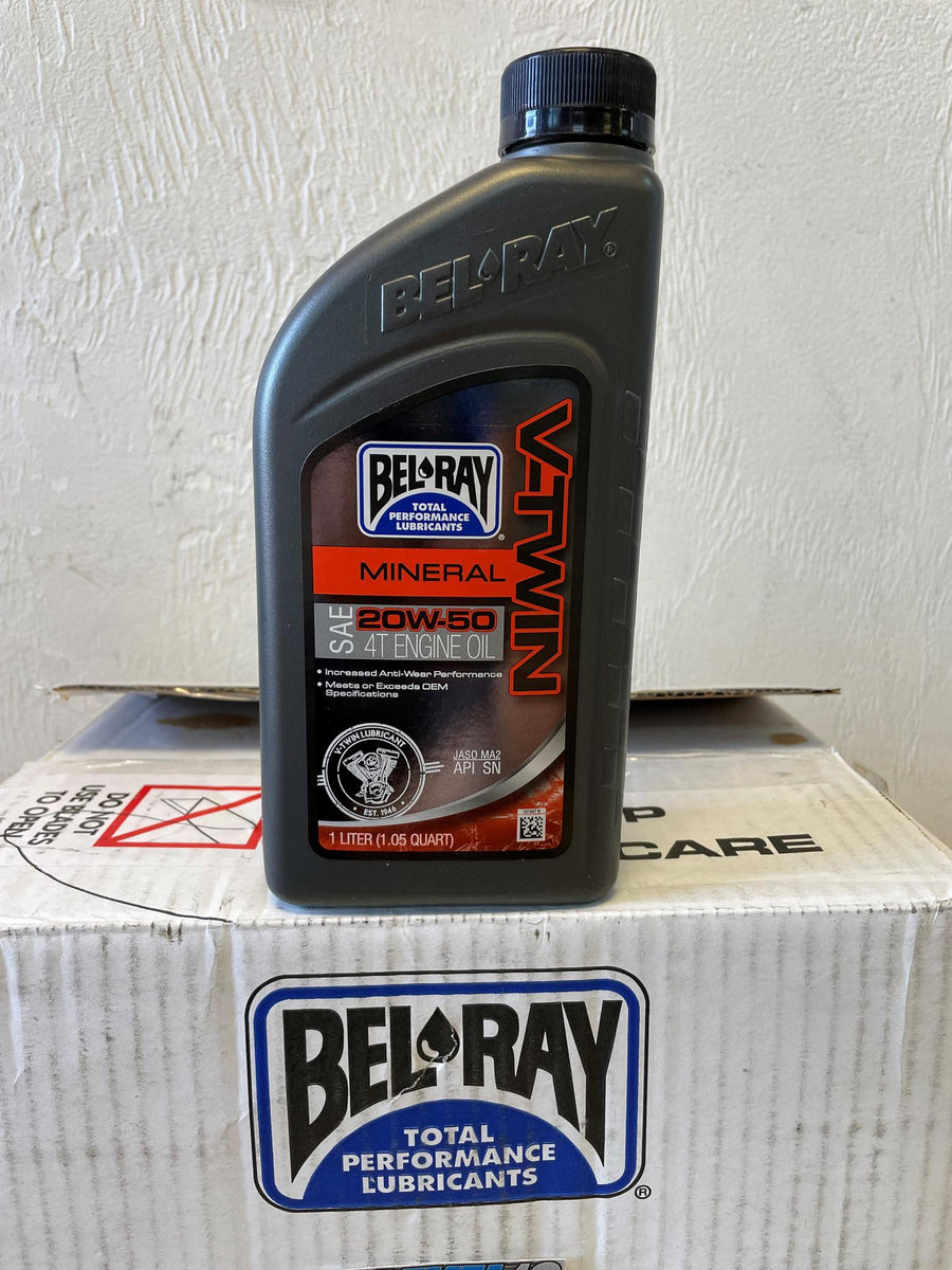 BEL-RAY V Twin Mineral Oil - 20W50 - 1 Liter (12 PACK - 1 CASE) – LEVEL ...