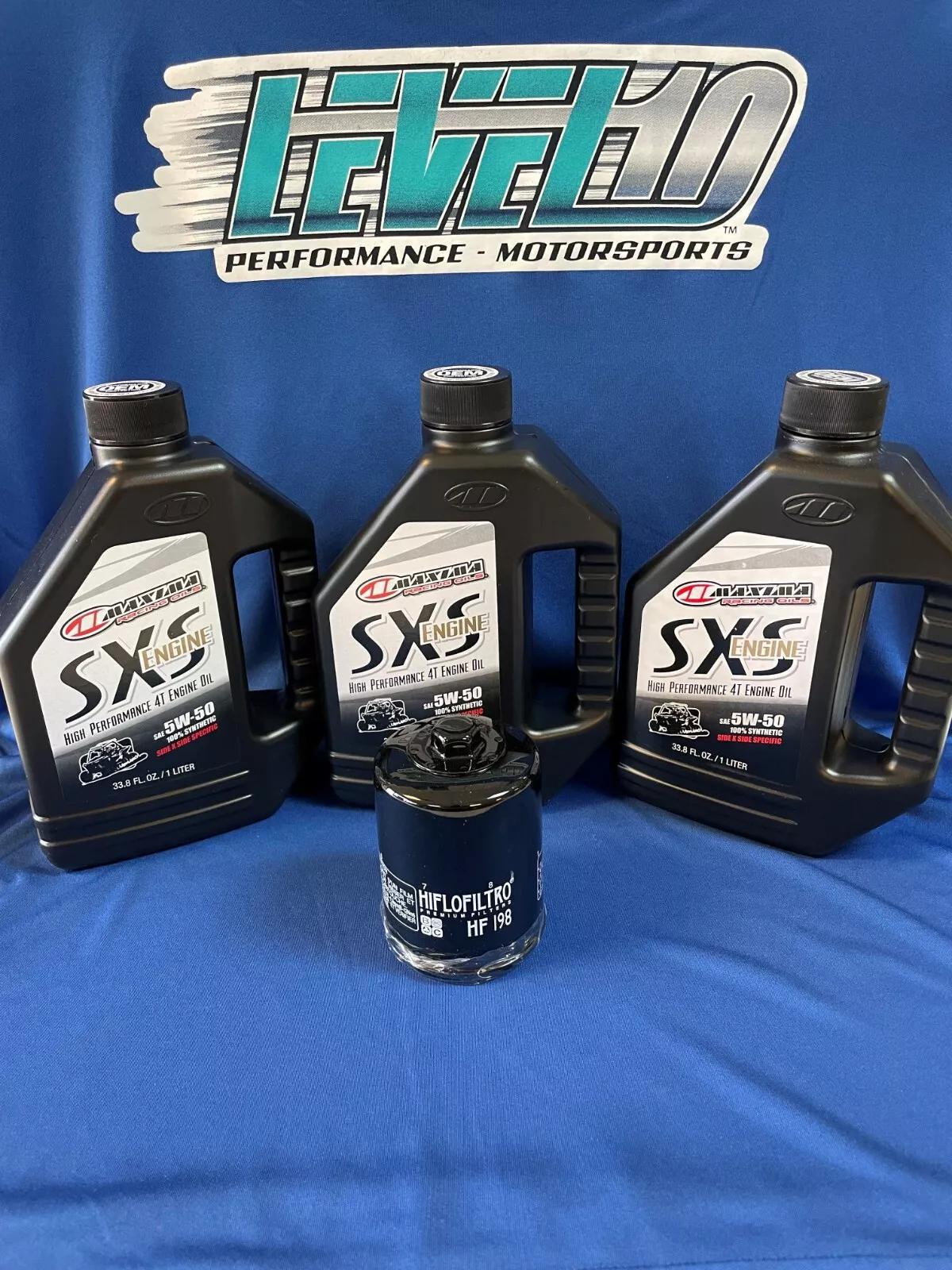 MAXIMA OIL SERVICE KIT - 3 -1 LITERS SXS 5W-50 ENGINE OIL AND 1 HIFLOFILTRO OIL FILTER HF198 - POLARIS