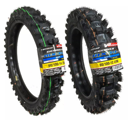 DUNLOP MX34 Front 60/100-14 Rear 80/100-12 Tire Set