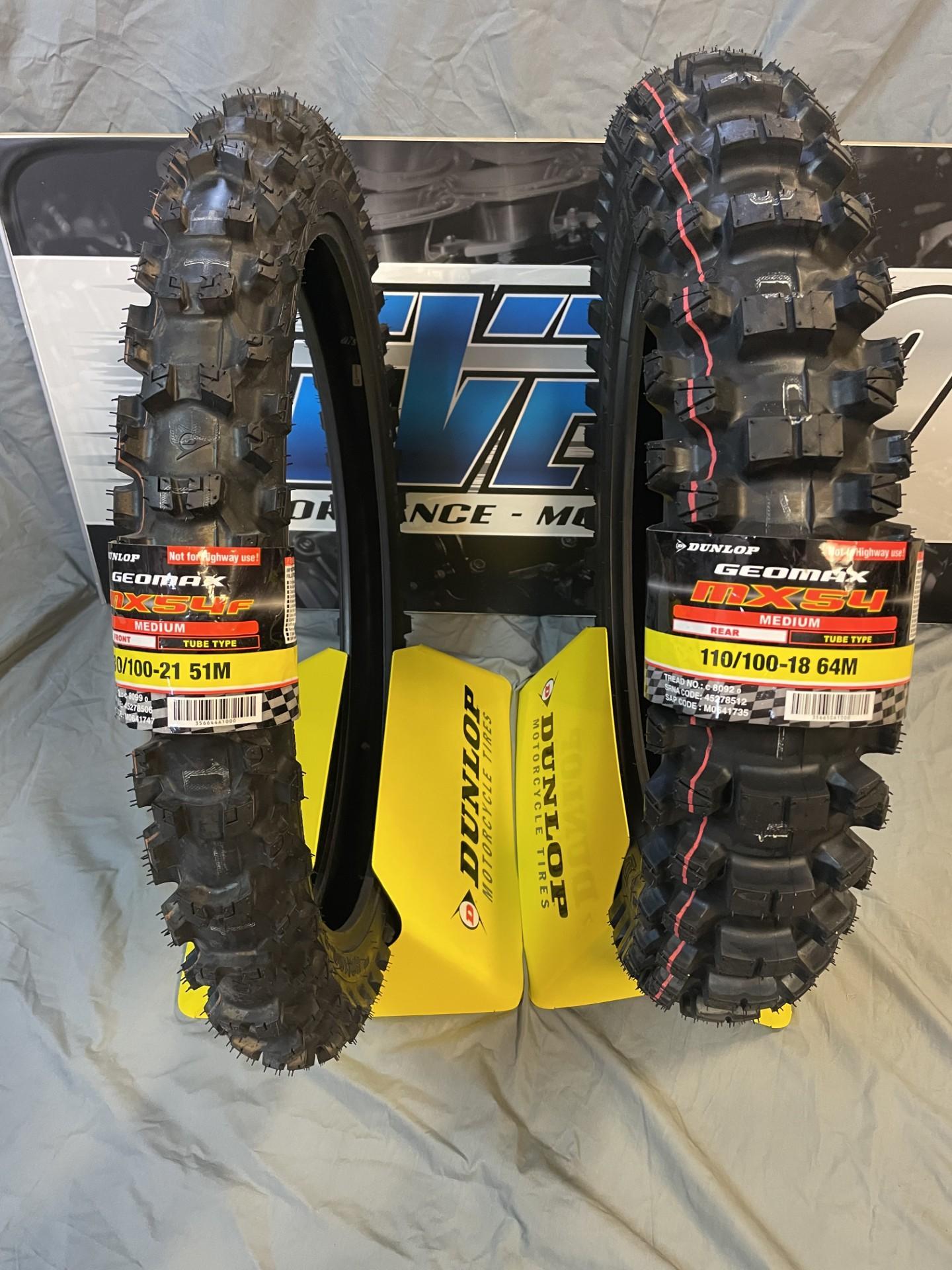 DUNLOP Tire - Geomax MX54 Front - 80/100-21 + Rear - 110/100-18 (TIRE SET)
