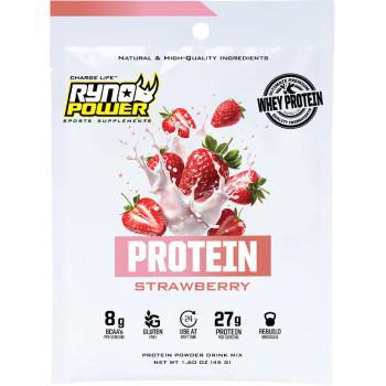 RYNO POWER Protein Premium Whey Powder - Strawberry
