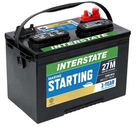 INTERSTATE BATTERY 27M-XHD MARINE CRANKING 800 CCA 1000 MCA