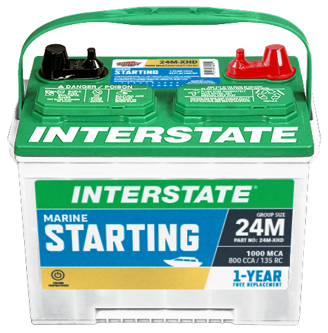 INTERSTATE BATTERY 24M-XHD MARINE CRANKING  800CCA 1000MCA