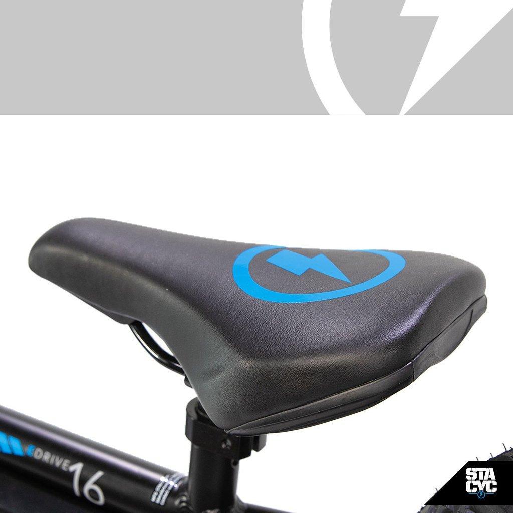 STACYC BOLT LOGO SEAT/SADDLE - CYAN  212023