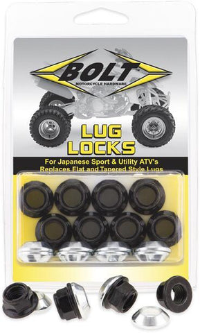 BOLT LUG-LOCKS BLACK - JAPANESE SPORT & UTILITY ATV's  2005-LUG.B