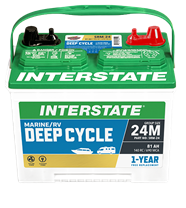 INTERSTATE BATTERY SRM-24 MARINE/RV DEEP CYCLE  CCA 550 MCA 690 RC 140 HD24MDC-1 (GROUP SIZE 24MDC)